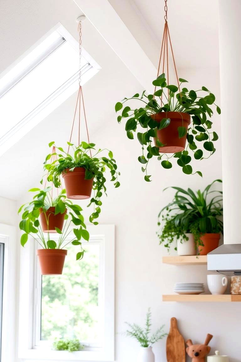 Bring Life with Plants and Greenery - 24 Vaulted Ceiling Kitchen Ideas