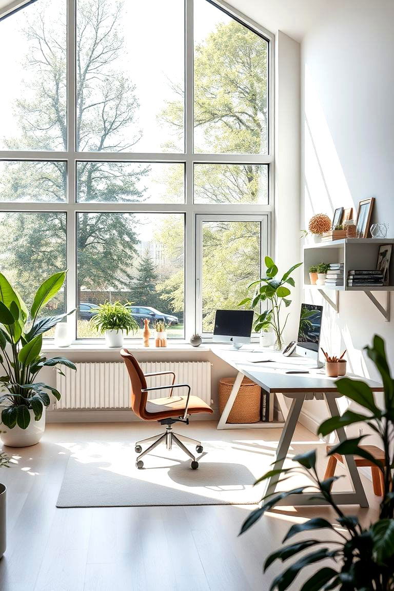 Bring in Natural Light - 24 Home Office Decor Ideas