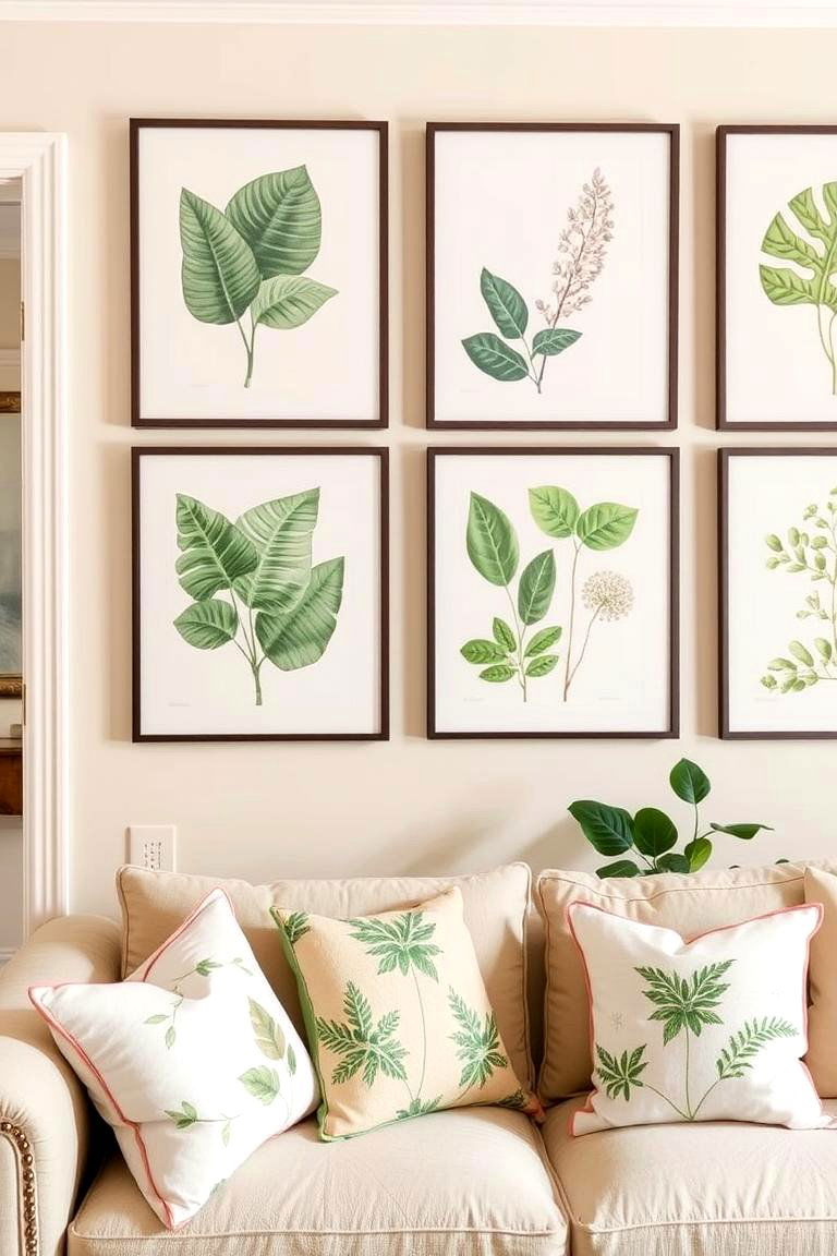 Bring the Outdoors In with Botanical Prints - 24 Green Living Room Ideas