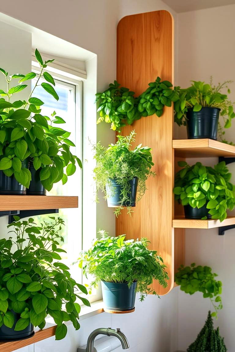 Bringing the Outdoors In Featuring Lush Green Plants - 24 Open Shelving Kitchen Ideas