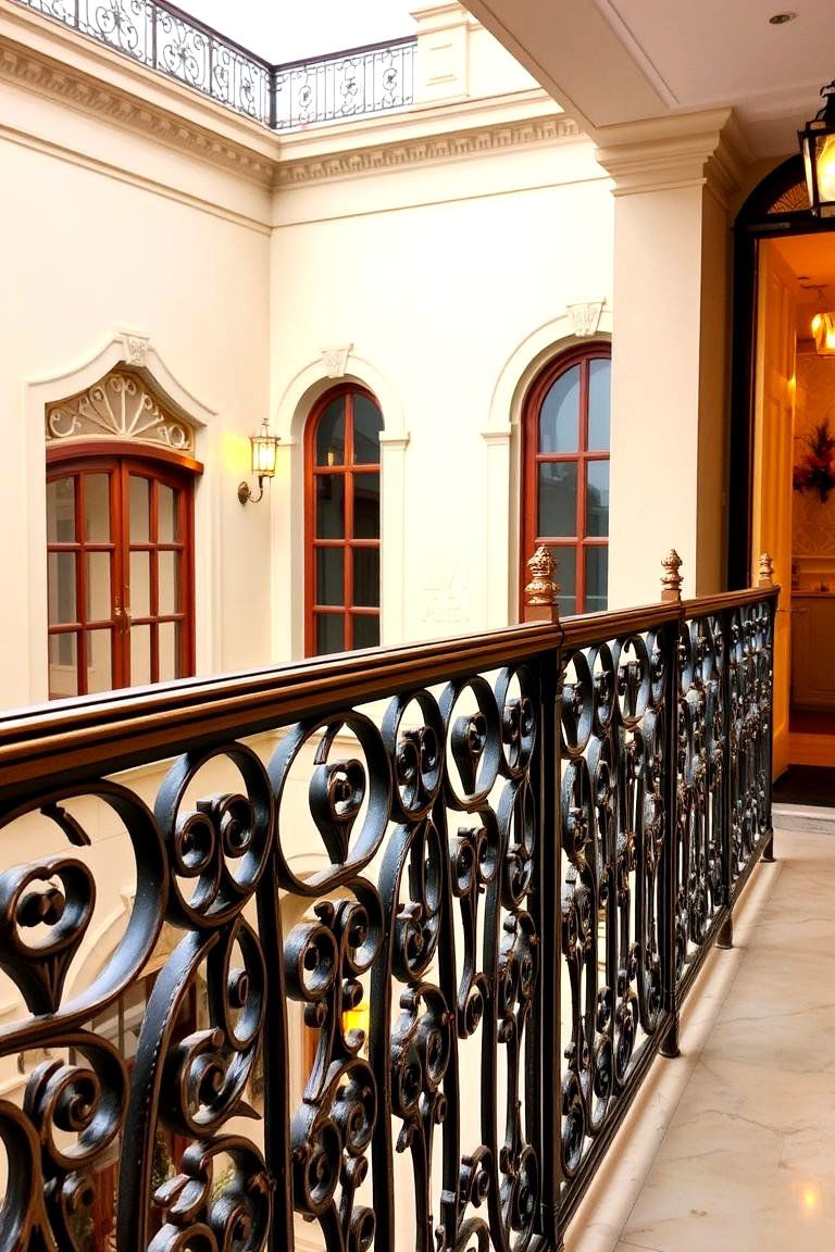 Bronze or Copper Accented Metal Railing - 24 Metal Deck Railing Ideas