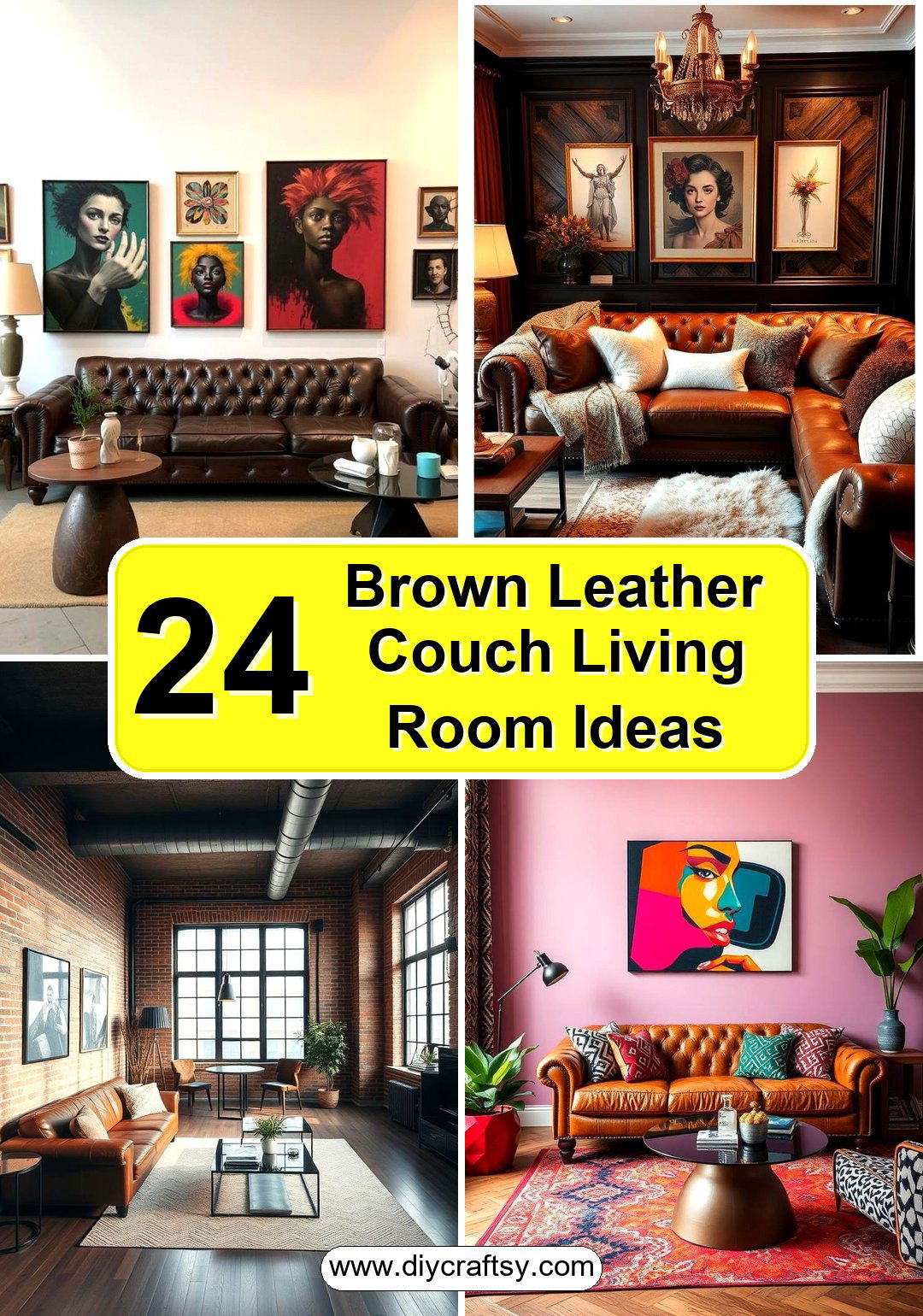Brown Leather Couch Living Room Ideas