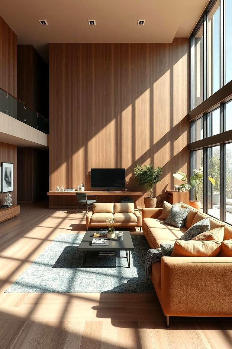 Brown Living Room with Open Layout - 24 Brown Living Room Ideas