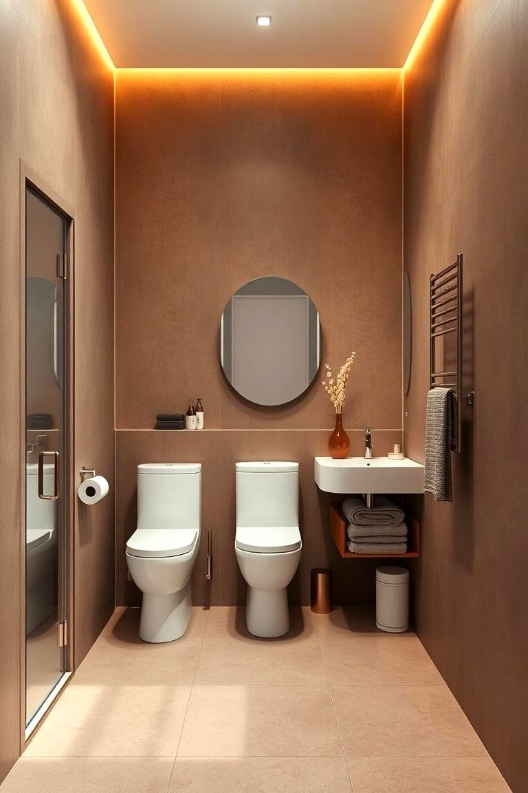 Brown Minimalist Bathroom - 24 Brown Bathroom Ideas