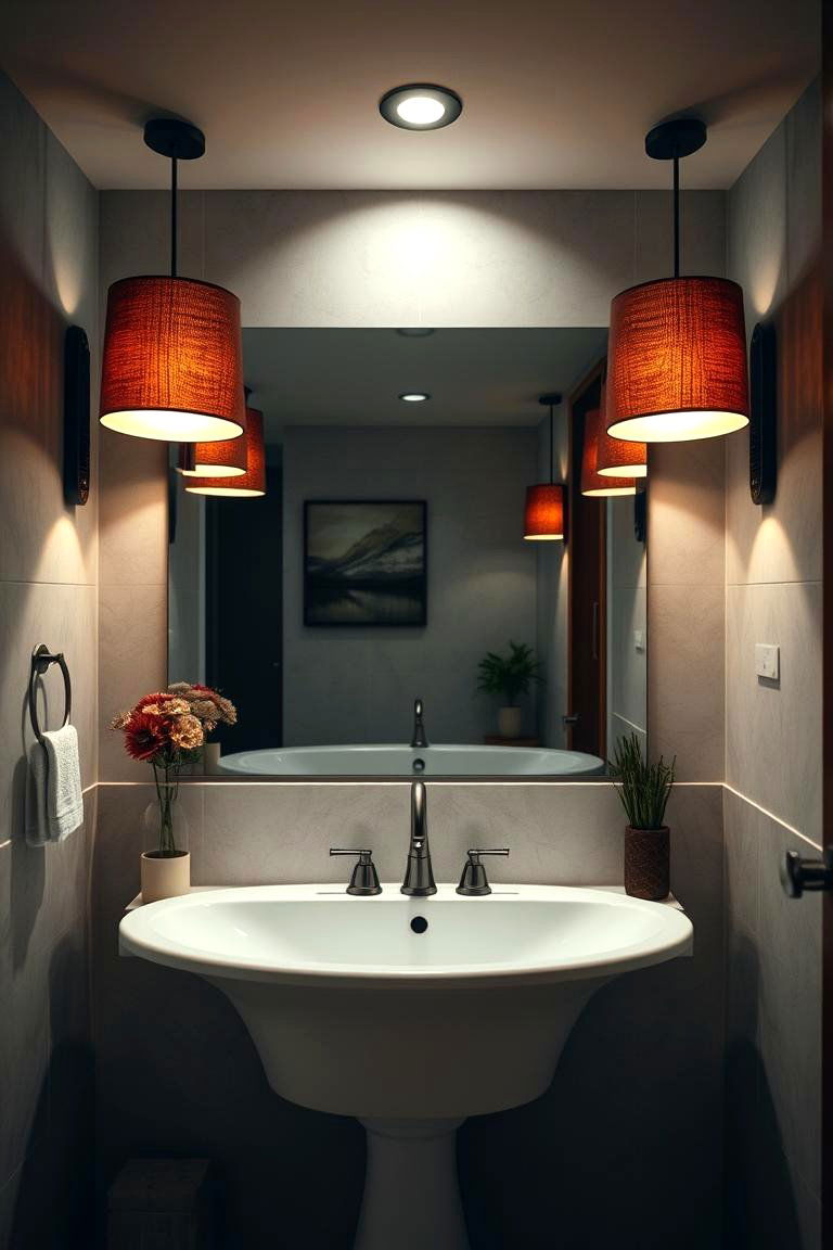 Brown Shaded Lighting Fixtures - 24 Brown Bathroom Ideas
