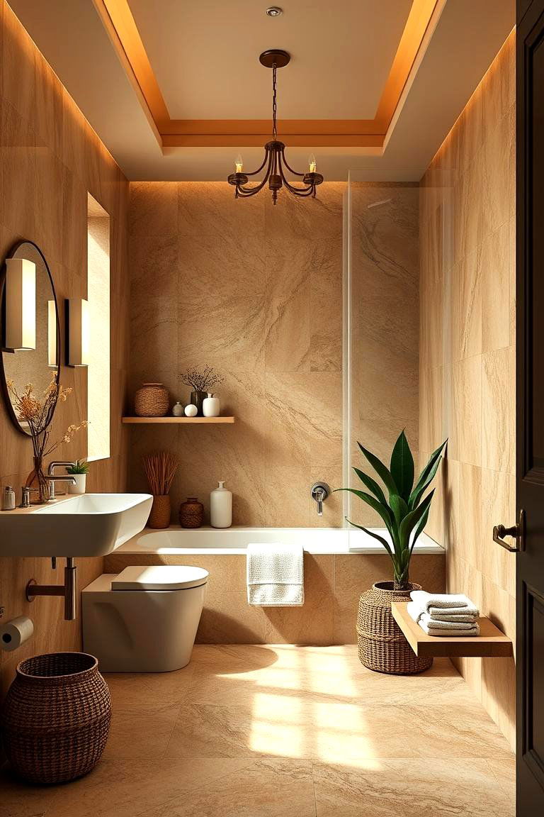 Brown and Cream Color Scheme - 24 Brown Bathroom Ideas
