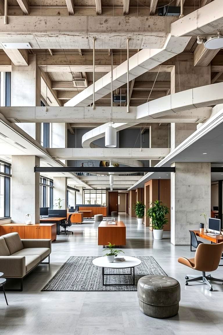 Brutalist Office Interiors - 24 Brutalist Interior Design Ideas