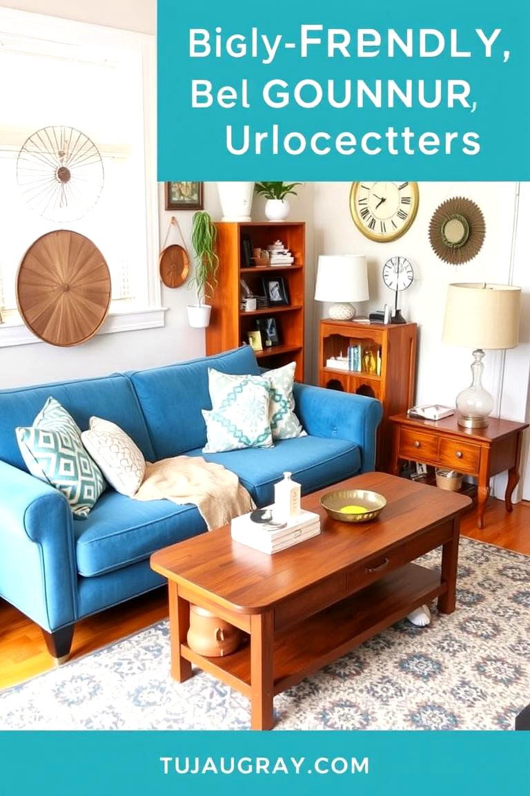 Budget Friendly Blue Couch with Smart Decor - 24 Blue Couch Living Room Ideas