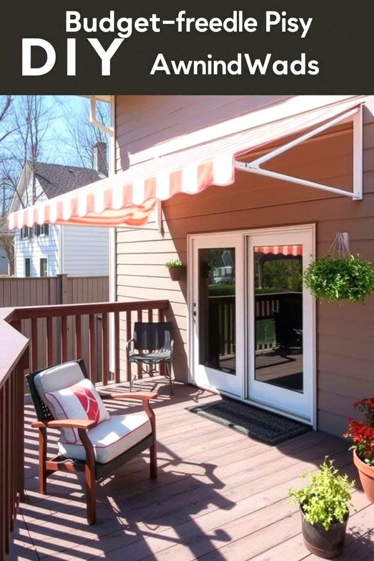 Budget Friendly DIY Awning - 24 Deck Awning Ideas
