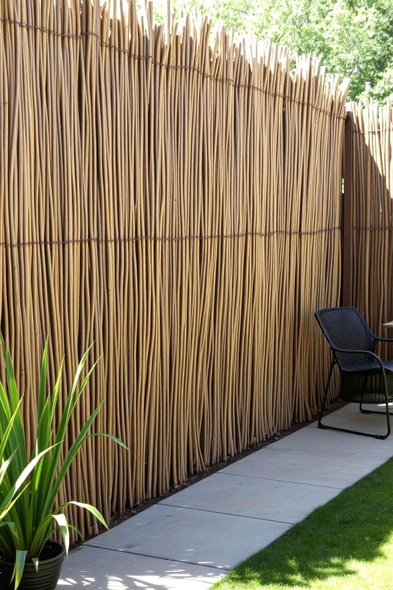 Budget Friendly Privacy with Reed Fencing - 24 Privacy Patio Ideas