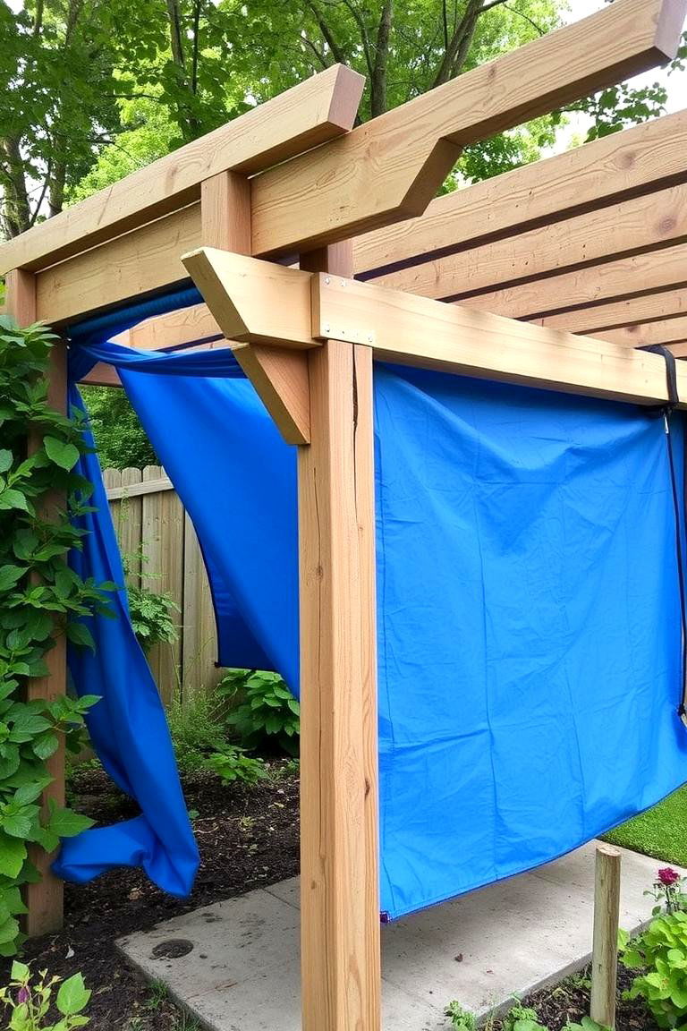 Budget Friendly Tarp Cover - 24 Pergola Cover Ideas