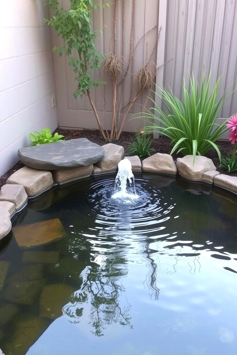 Budget Water Feature - 24 Cheap Backyard Makeover Ideas