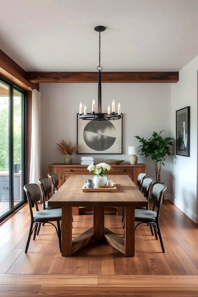 Buffalo Check Patterns for Classic Rustic Charm - 24 Rustic Dining Room Ideas