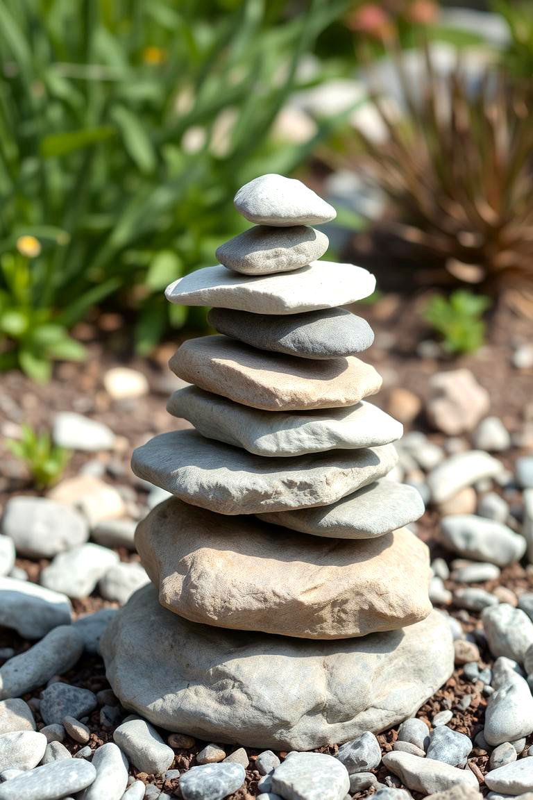 Building Decorative Rock Cairns - 24 Rock Landscaping Ideas