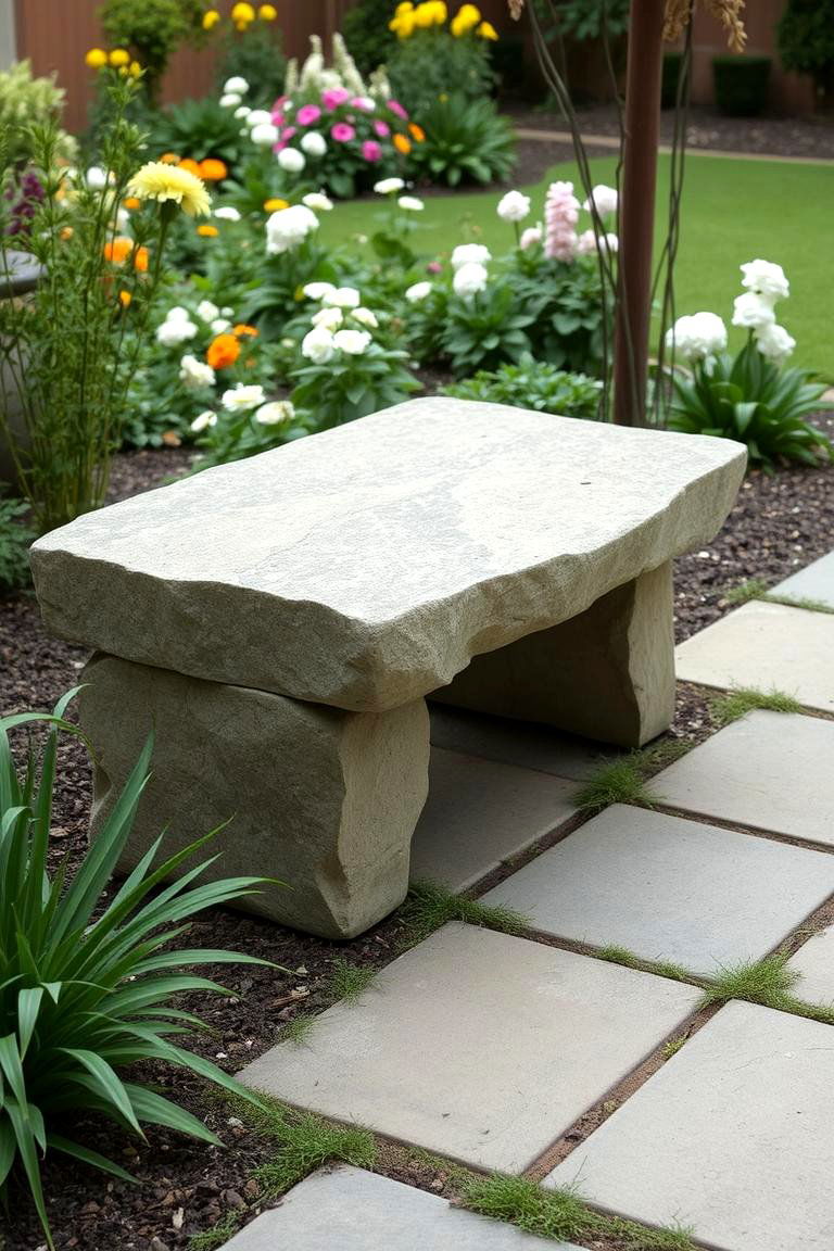 Building a Simple Rock Bench Seat - 24 Rock Landscaping Ideas