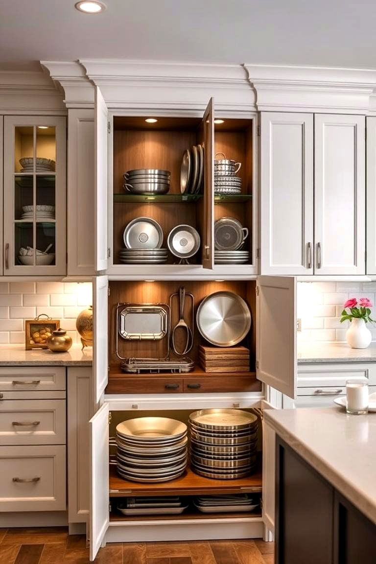 Built In Bakeware Storage - 24 Kitchen Island Storage Ideas