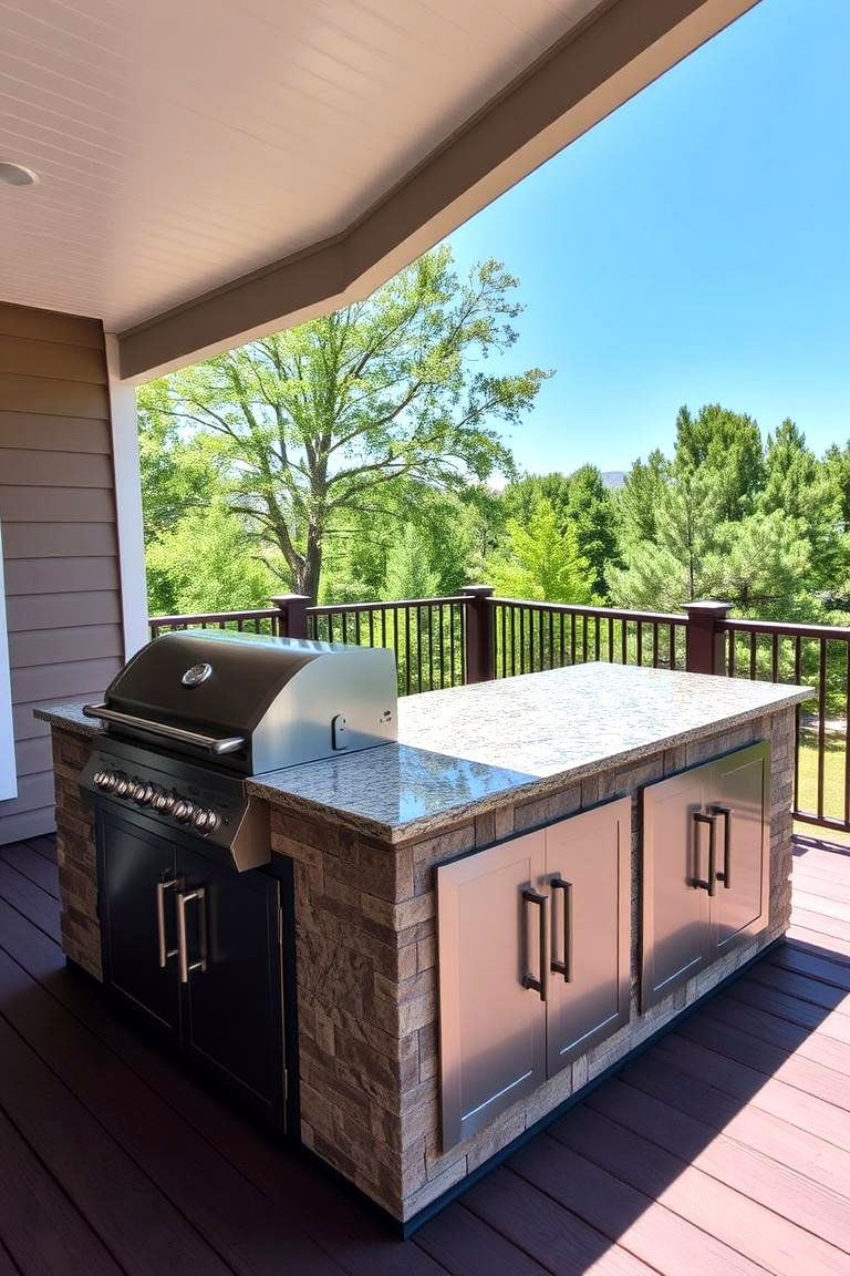 Built In Barbecue Island - 24 Outdoor Kitchen on Deck