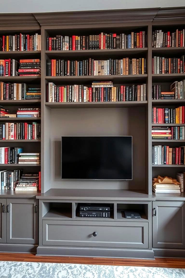 Built In Bookcase Media Wall - 24 Media Wall Ideas