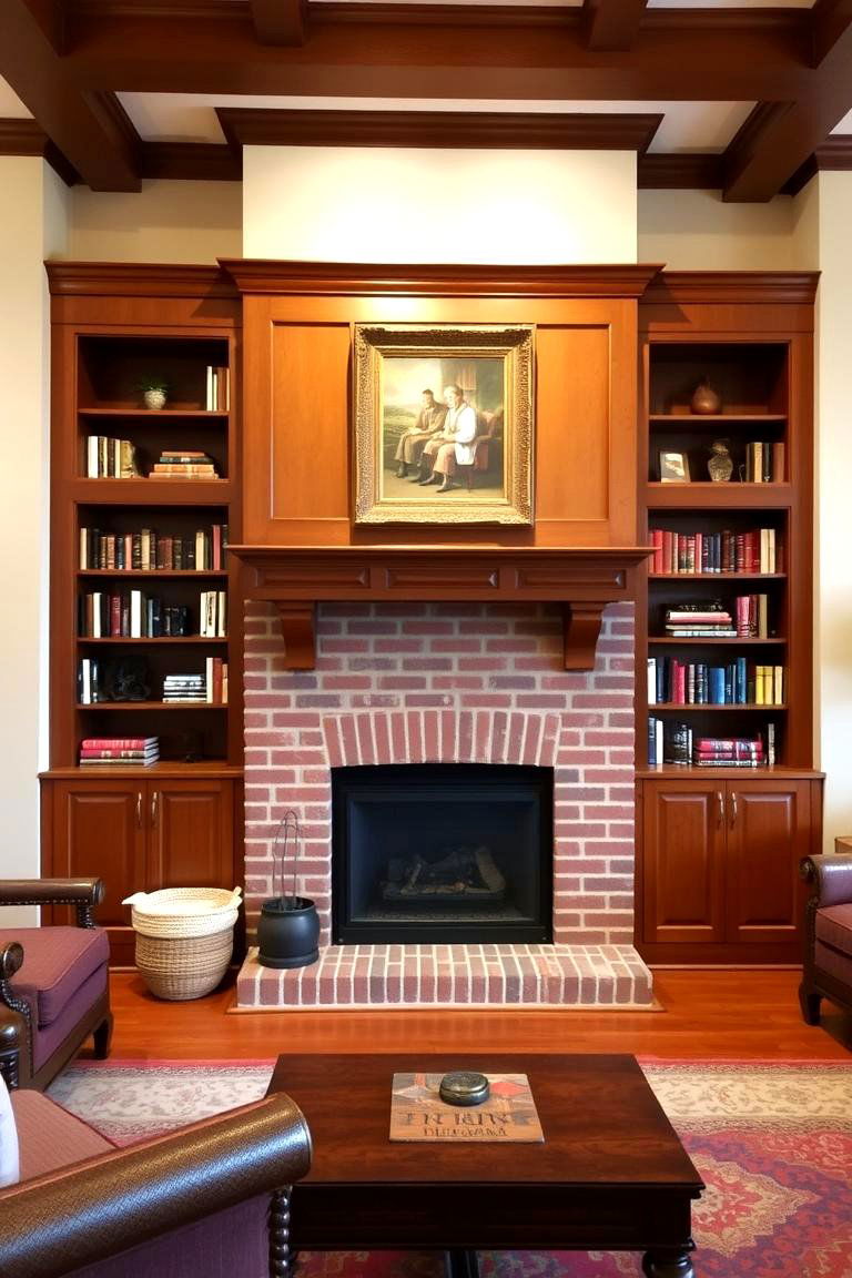 Built In Bookshelves with a Traditional Fireplace - 24 Fireplace With Bookshelves