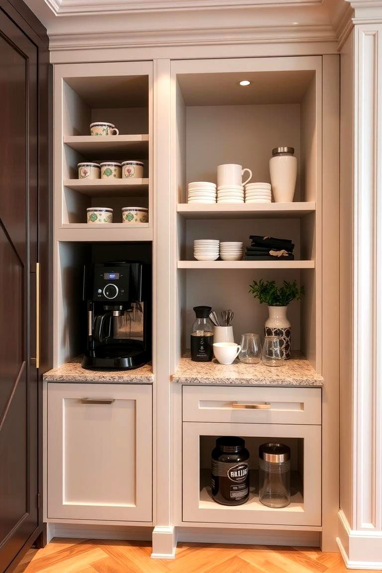 Built In Coffee Bar - 24 Luxury Kitchen Ideas