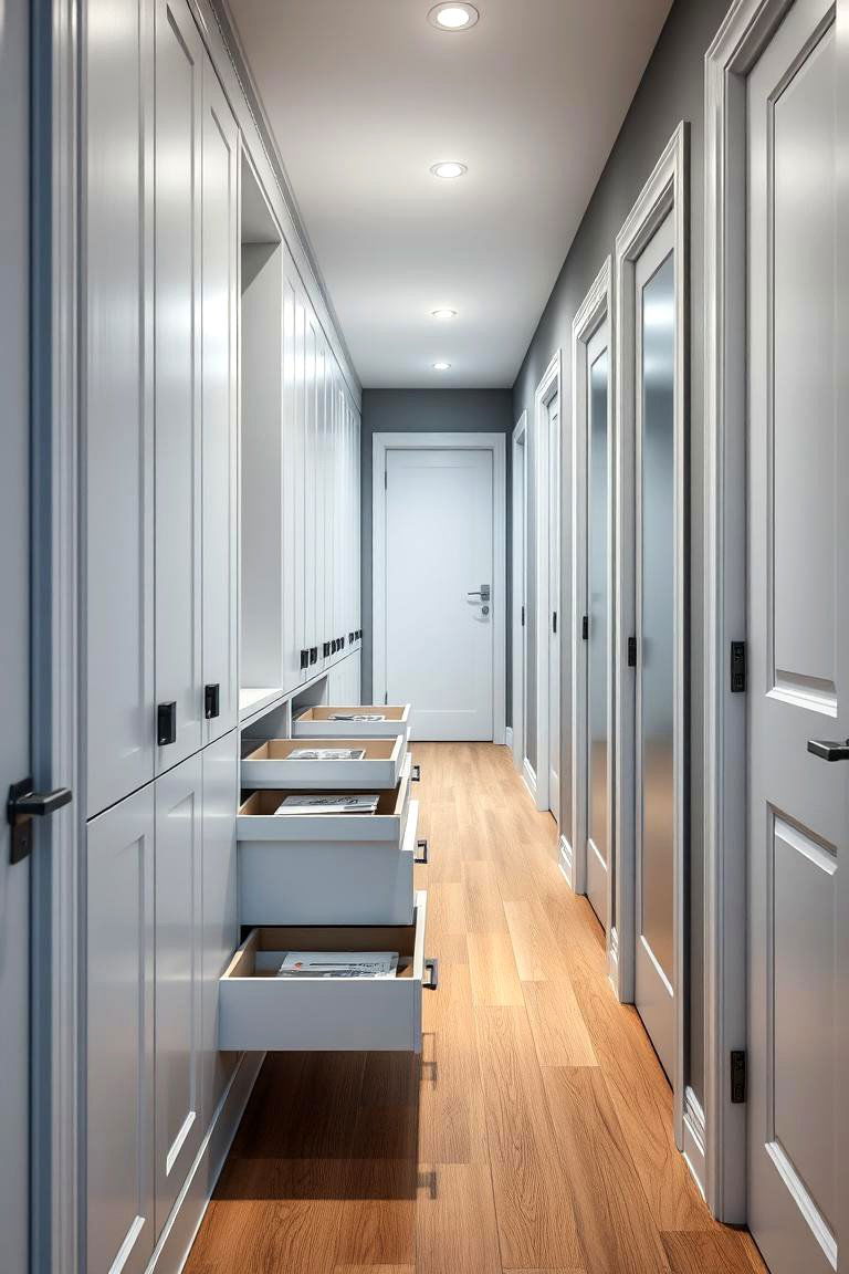 Built In Drawers - 24 Hallway Storage Ideas