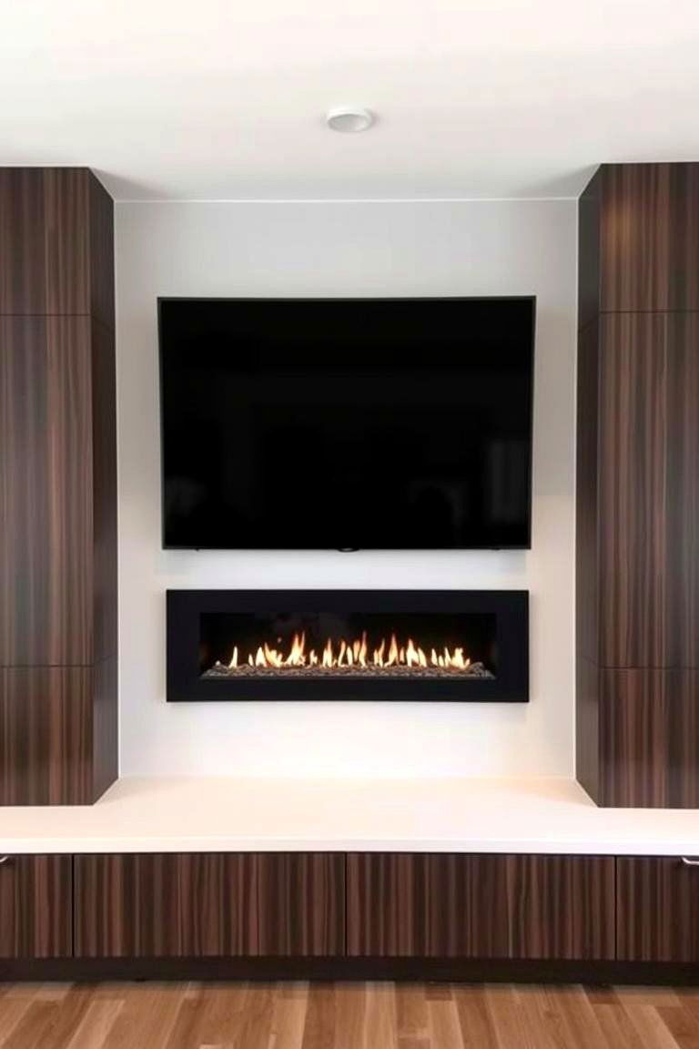 Built In Media Center Fireplace - 24 linear fireplace ideas