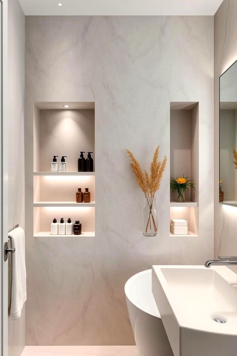 Built In Niches - 24 Small Bathroom Storage Ideas