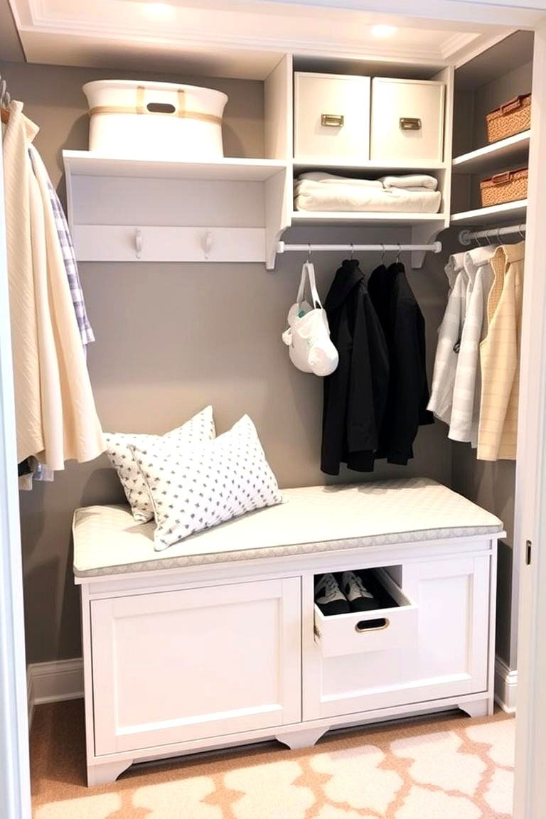 Built In Nursery Closet Bench - 24 Nursery Closet Ideas