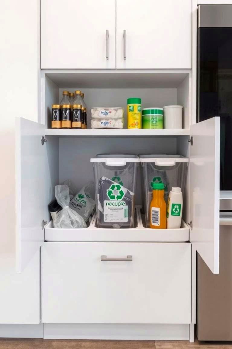 Built In Recycling Centers - 24 Small Kitchen Storage Ideas