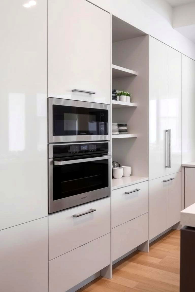 Built In Refrigerator and Appliances - 24 Kitchens Without Upper Cabinets