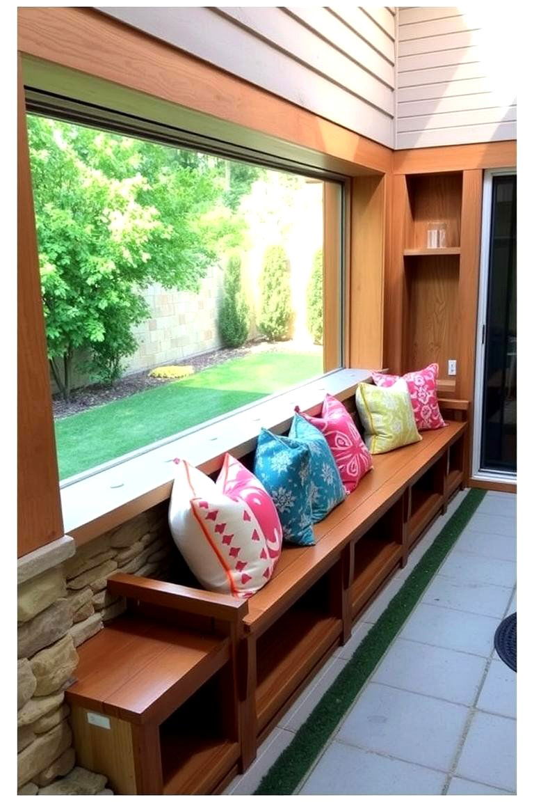 Built In Seating - 24 Small Backyard Landscaping Ideas