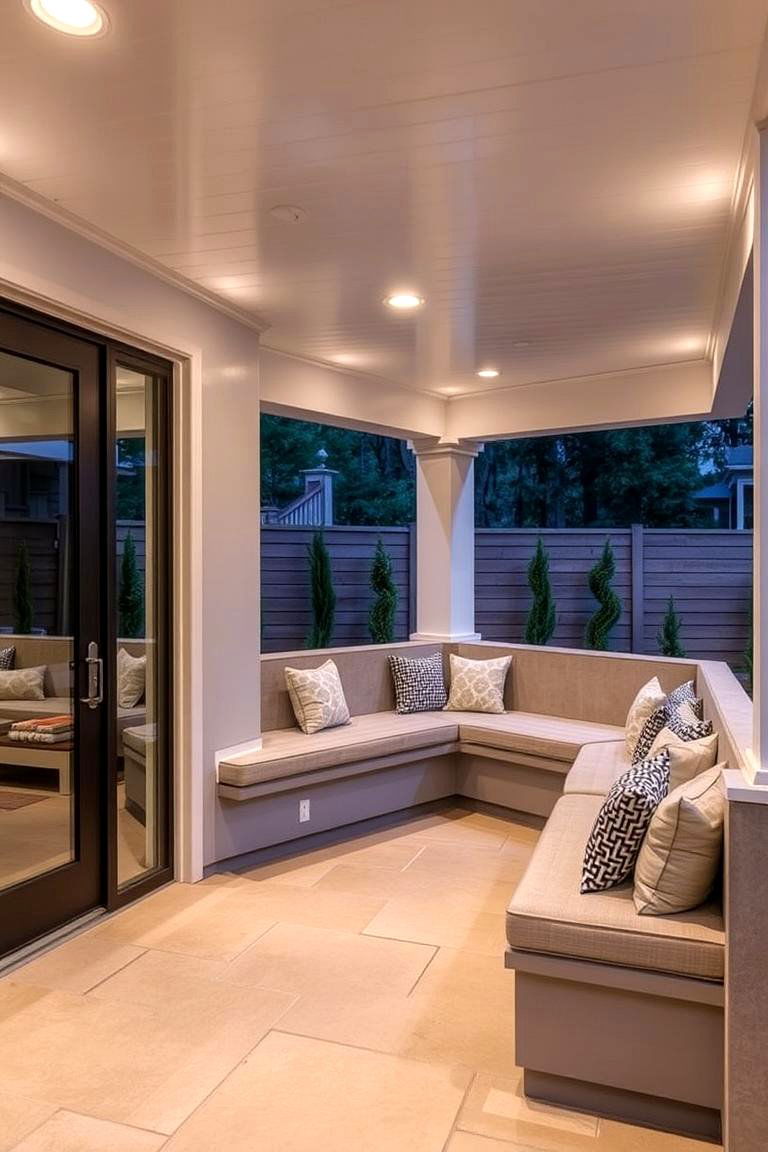Built In Seating - 24 Attached Covered Patio Ideas