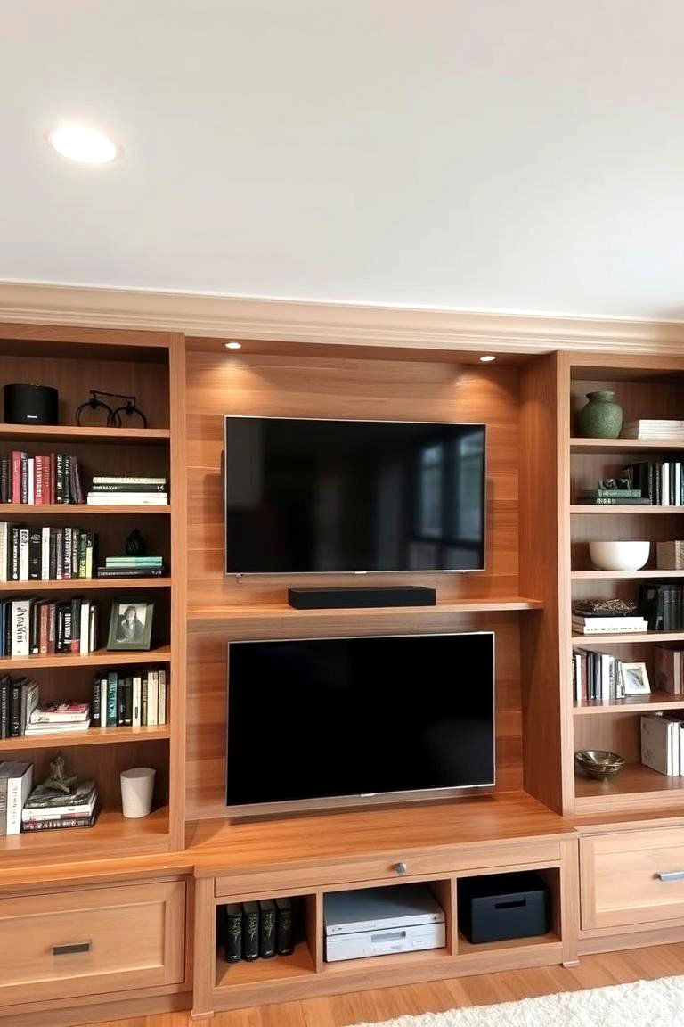 Built In Shelves TV Wall - 24 Tv Wall Ideas