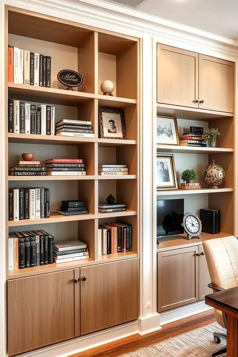 Built In Shelving Innovations - 24 Small Home Office Ideas
