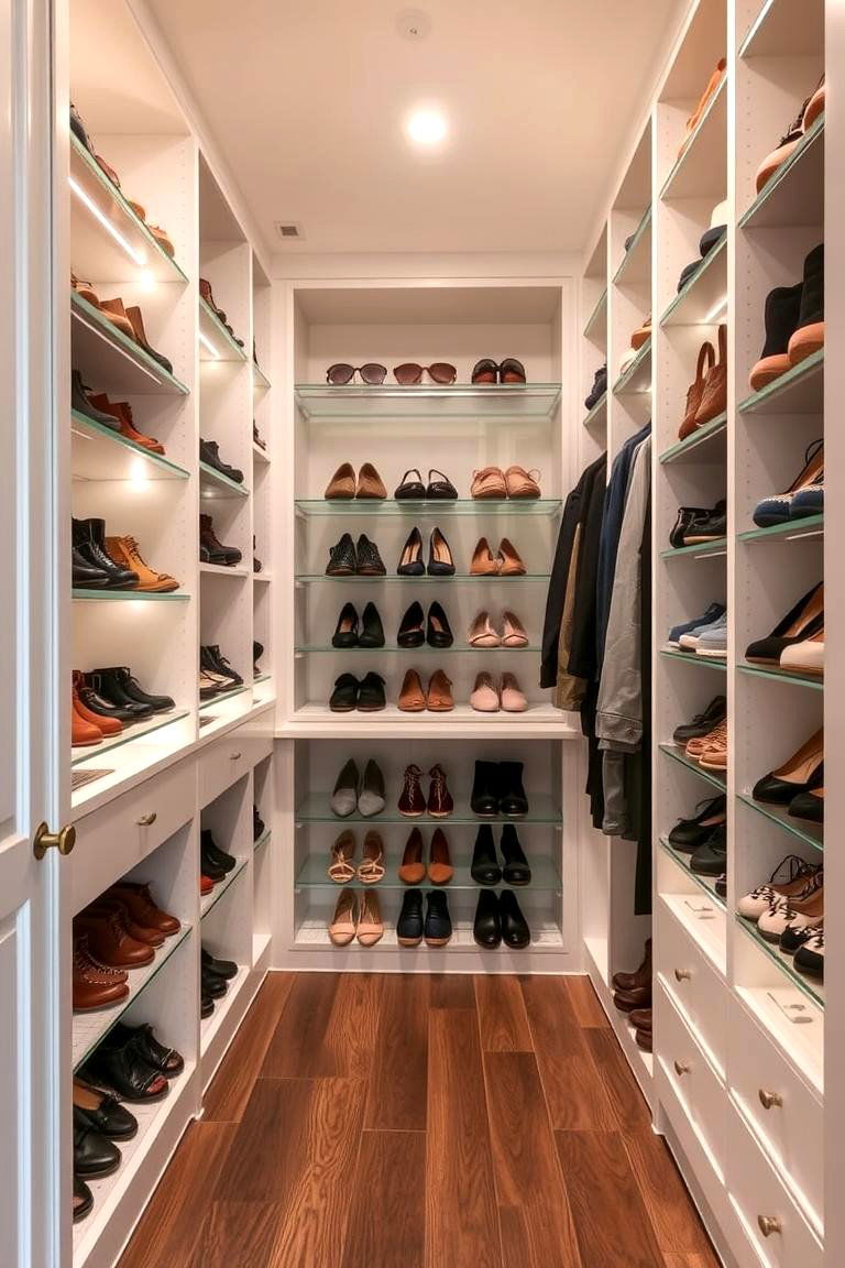 Built In Shoe Racks - 24 Walk in Closet Ideas