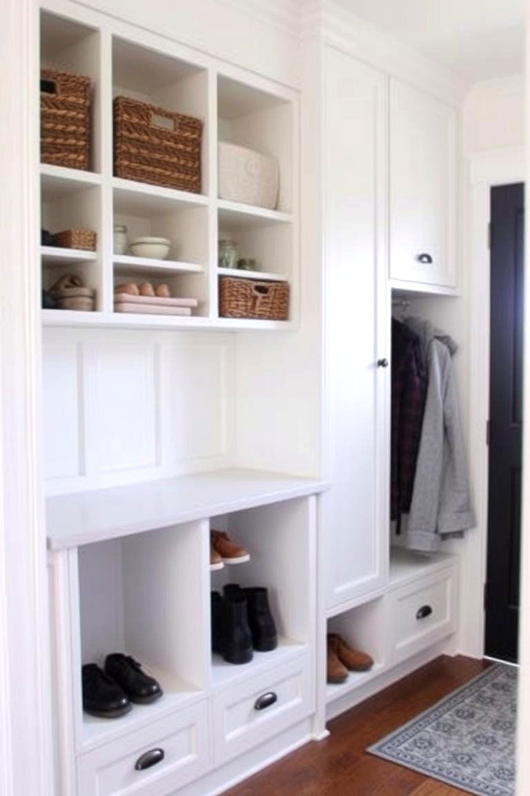Built In Storage for Maximum Organization - 24 Farmhouse Mudroom Ideas
