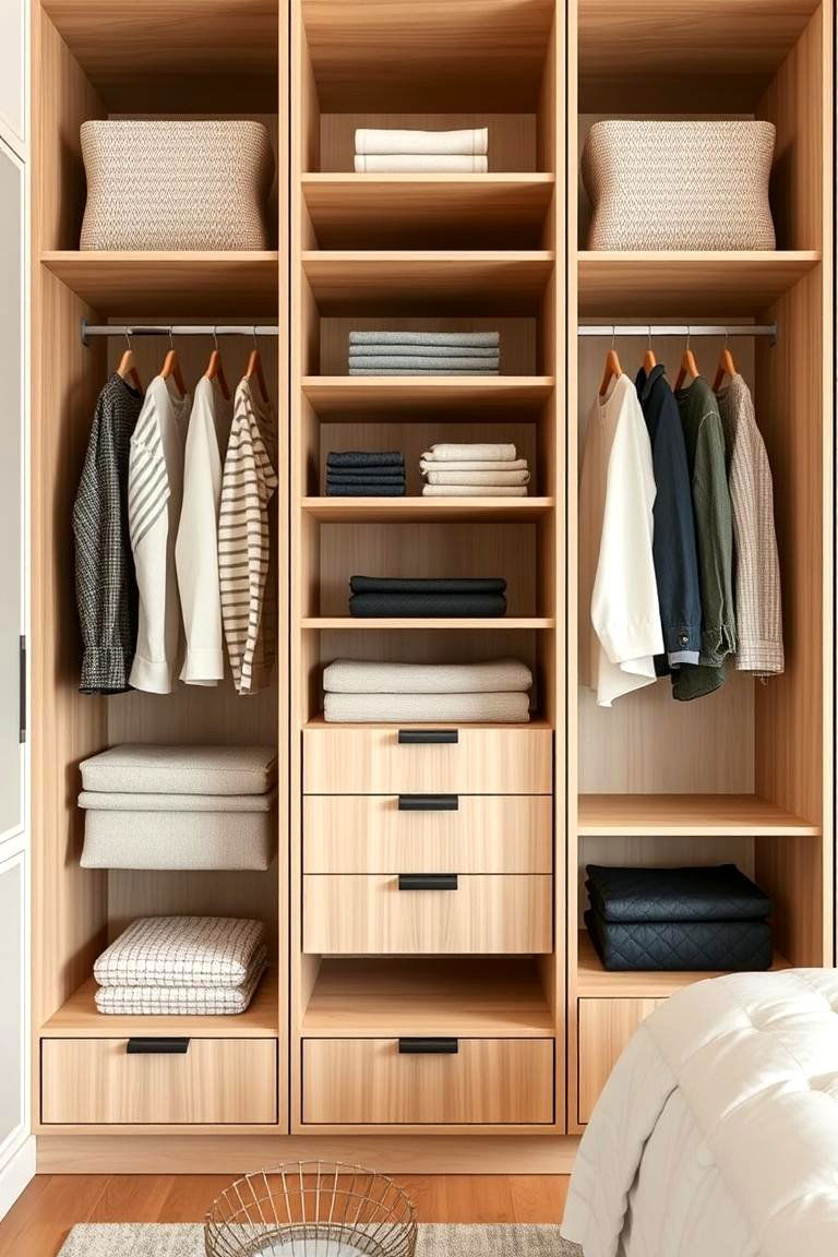 Built In Wardrobe with Adjustable Shelves - 24 Built-in Wardrobe Ideas Around a Bed