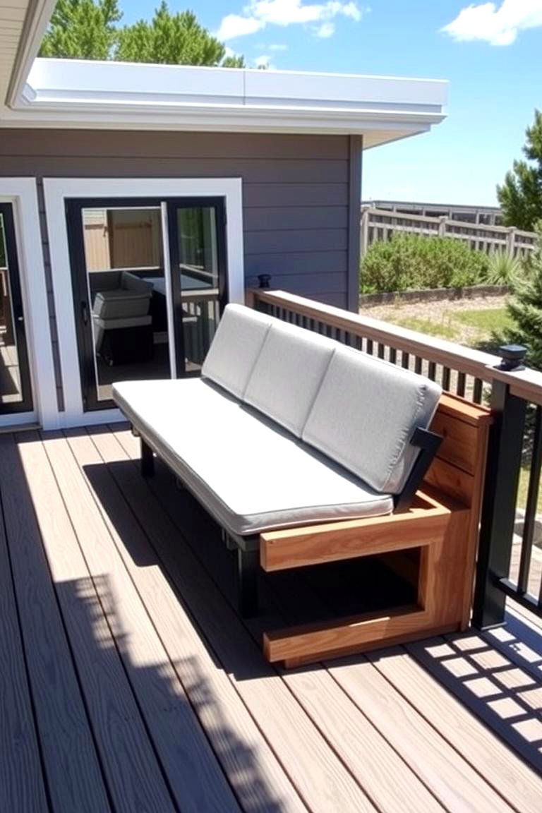 Built in Bench with Adjustable Seating - 24 Built-in Deck Bench Ideas and Designs