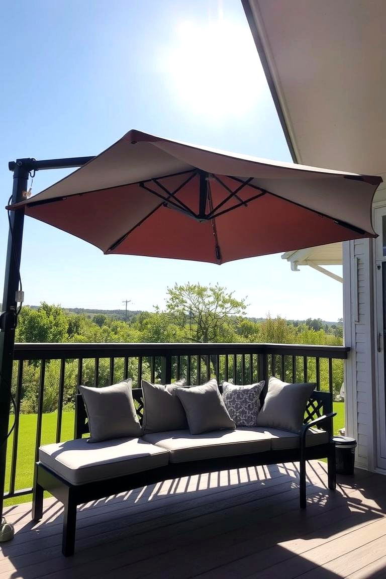 Built in Bench with Built in Umbrella or Shade - 24 Built-in Deck Bench Ideas and Designs