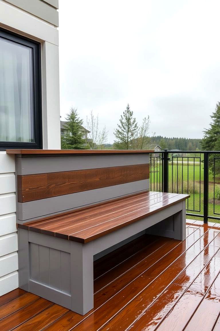 Built in Bench with Waterproofing and Durability - 24 Built-in Deck Bench Ideas and Designs