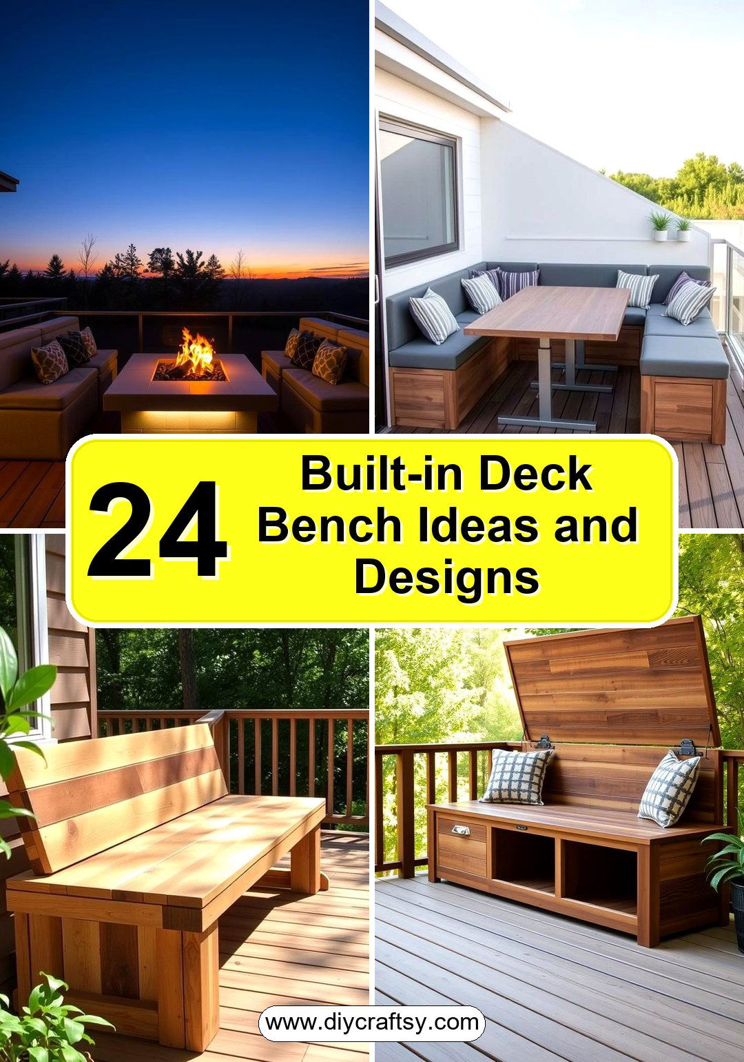 Built-in Deck Bench Ideas and Designs
