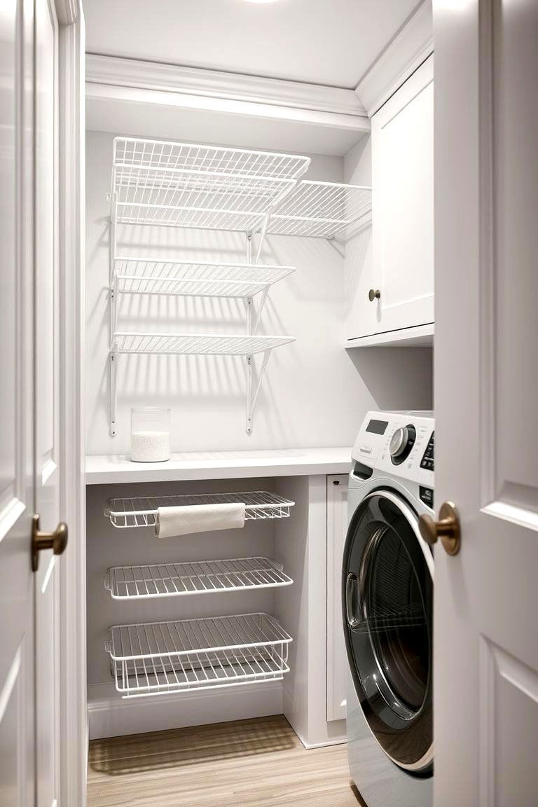 Built in Drying Racks - 24 Laundry Closet Ideas