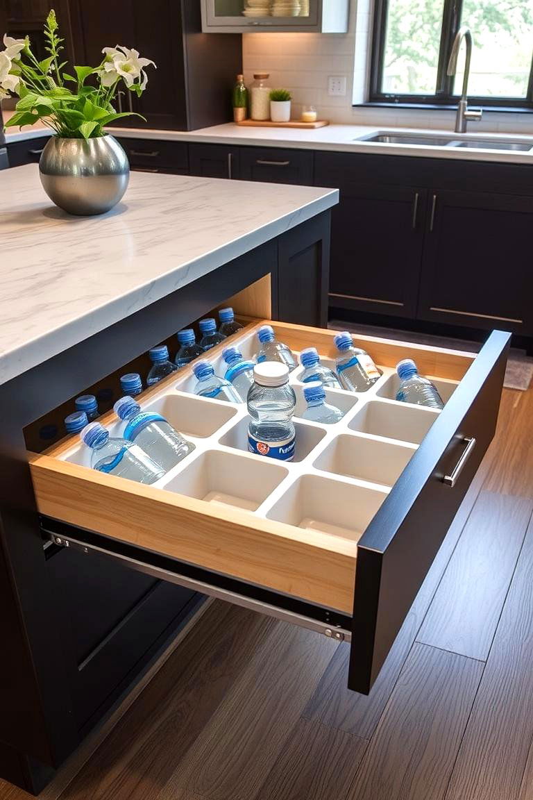 Built in Kitchen Island Storage for Seamless Integration - 24 Water Bottle Storage Ideas