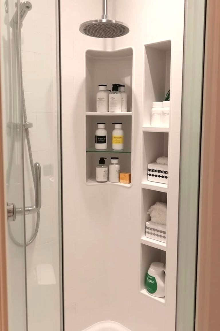 Built in Niches in the Shower - 24 Small Ensuite Design Ideas
