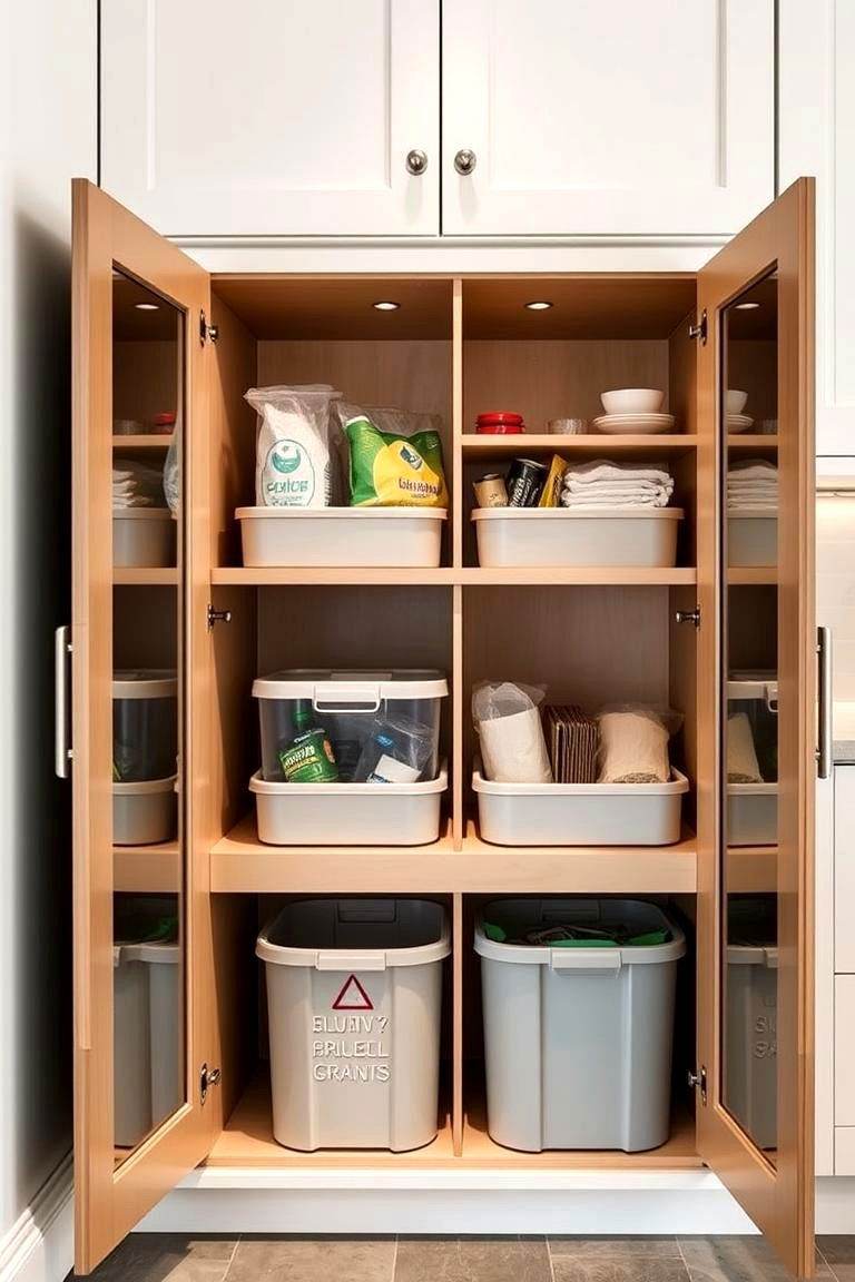 Built in Recycling Bin Cabinet - 24 Blind Corner Kitchen Cabinet Ideas