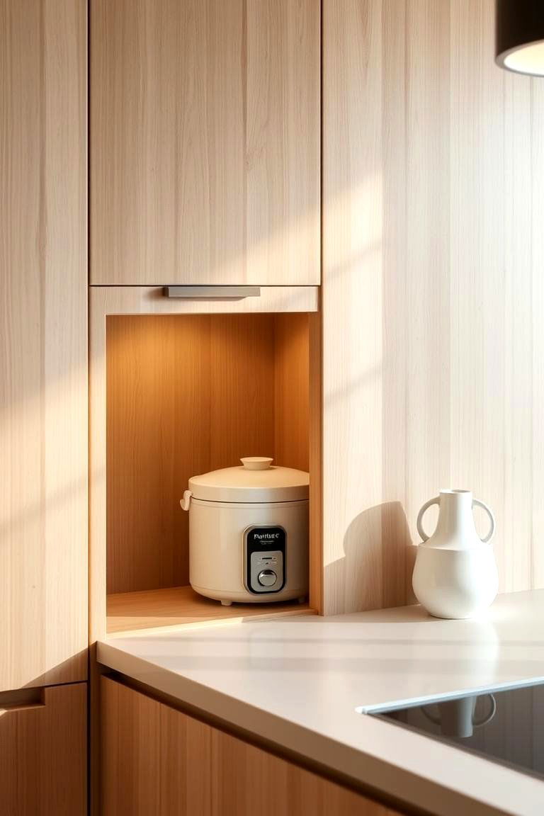 Built in Rice Cooker Niche - 24 Japanese Style Kitchen Ideas