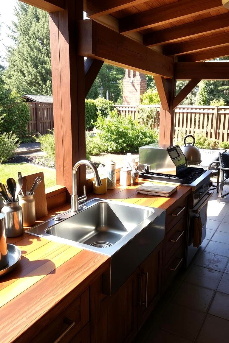 Built in Sink with Countertop - 24 outdoor sink ideas