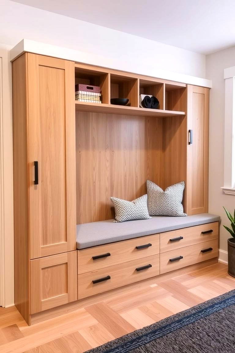Built in Storage Bench - 24 Studio Furniture Ideas