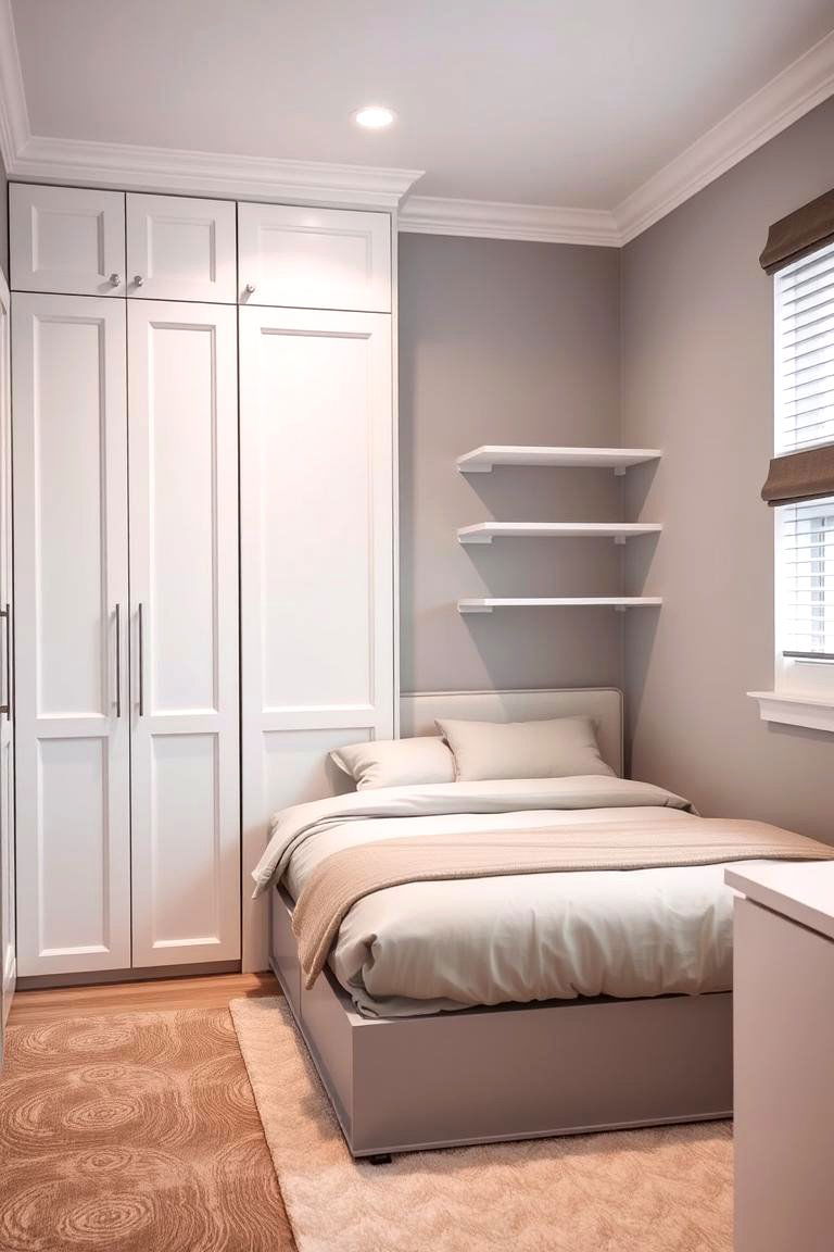 Built in Storage Solutions - 24 Grey and White Bedroom Ideas