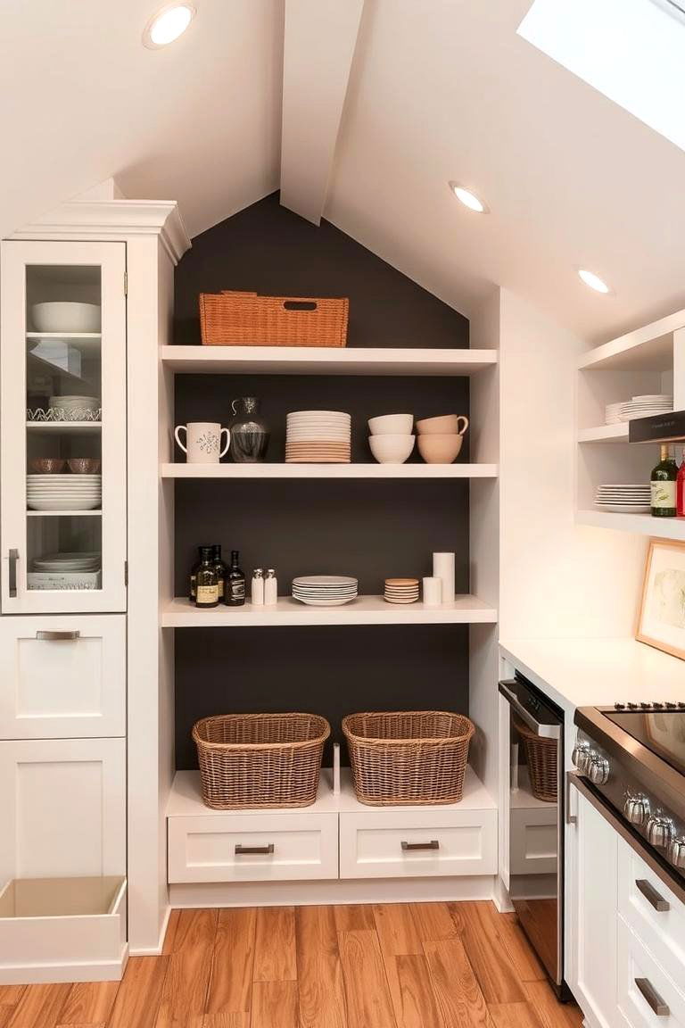 Built in Storage Under Sloped Ceilings - 24 Sloped Ceiling Kitchen Ideas